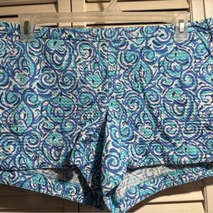Women's Blue & Teal Patterned Shorts